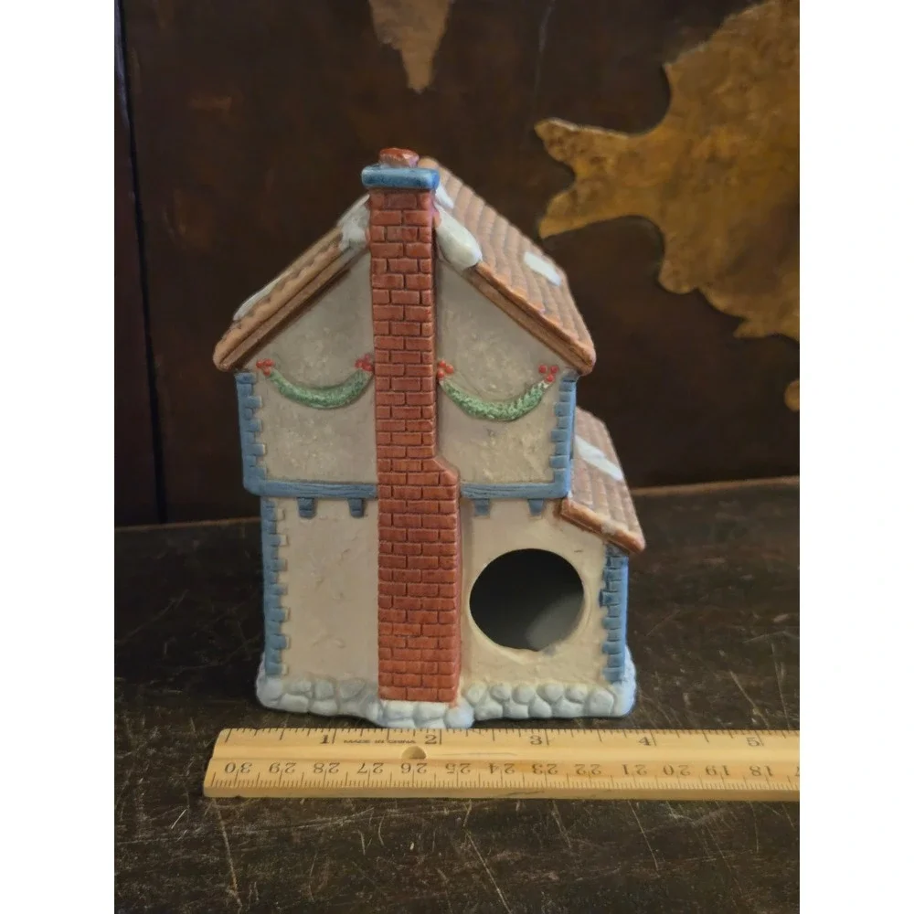 Americana Porcelain Collectible Cobbler Christmas Village House with Light Cord